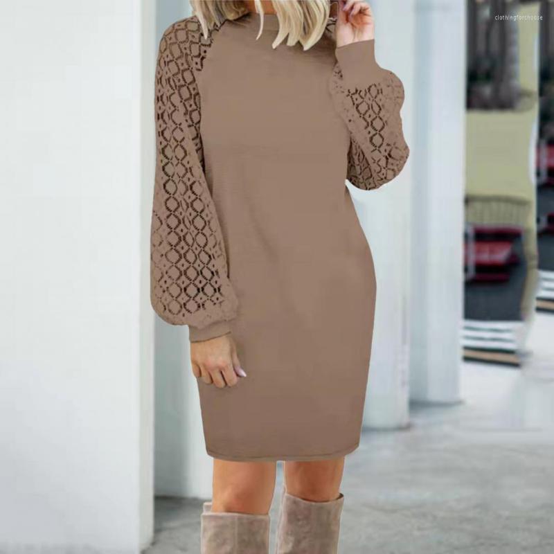 Casual Dresses Fall Winter Women Dress Sexy Lace Stitching Long Sleeve Loose Mini Robe Elegant Waffle Knit Vestidos Mujer, Black
Casual Dresses Fall Winter Women Dress Sexy Lace Stitching Long Sleeve Loose Mini Robe Elegant Waffle Knit Vestidos Mujer, Black