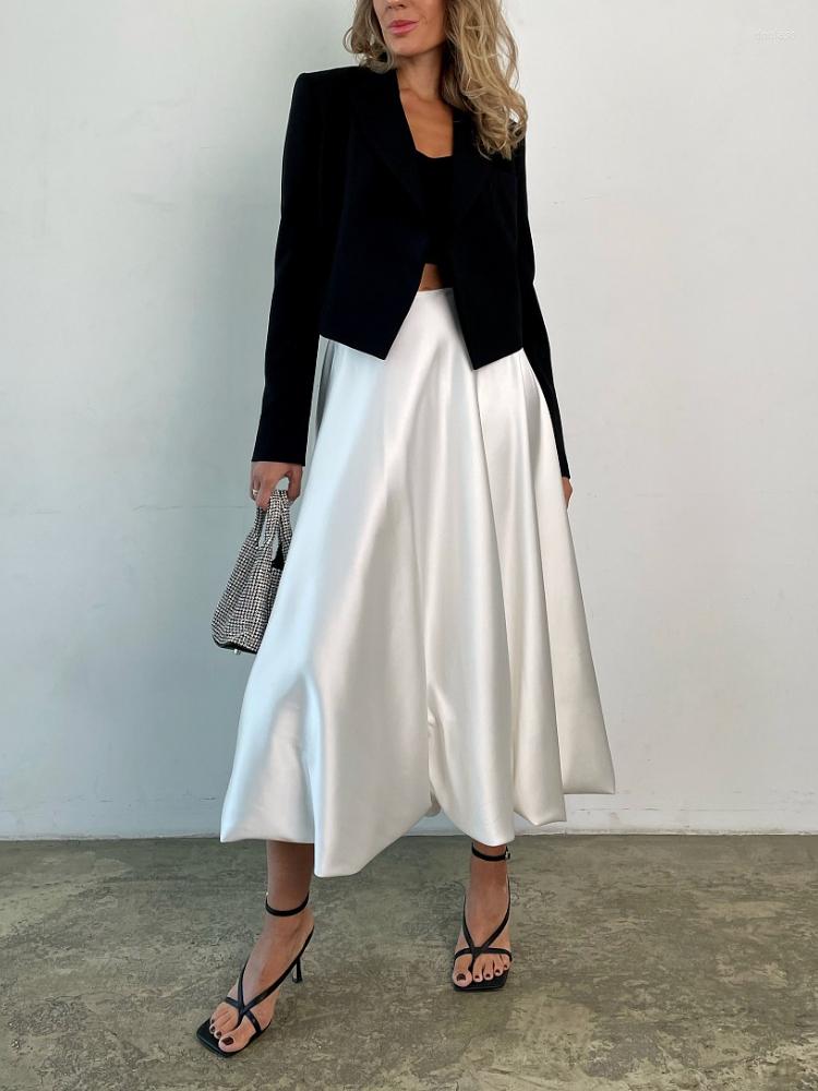 Skirts Office Lady Ankle-Length Skirt Casual Loose Female Clothes Fashion Beige Satin For Women Elegant High Waist
Skirts Office Lady Ankle-Length Skirt Casual Loose Female Clothes Fashion Beige Satin For Women Elegant High Waist