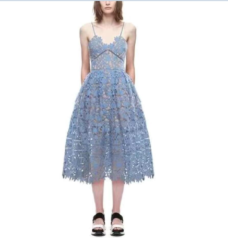 23-se-lf-p-t New Summer Strap Hollow Lace Beach Dress