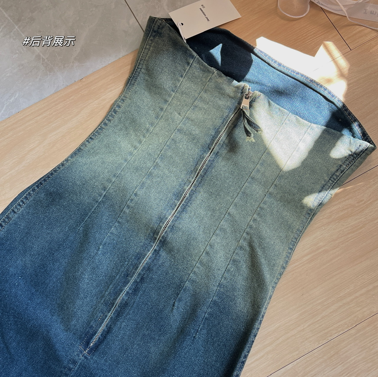 Party Dresses Stretch Gradient Color Sleeveless Slim Denim For Women Lady Streetwear Summer Strapless Bodycon Long 230508