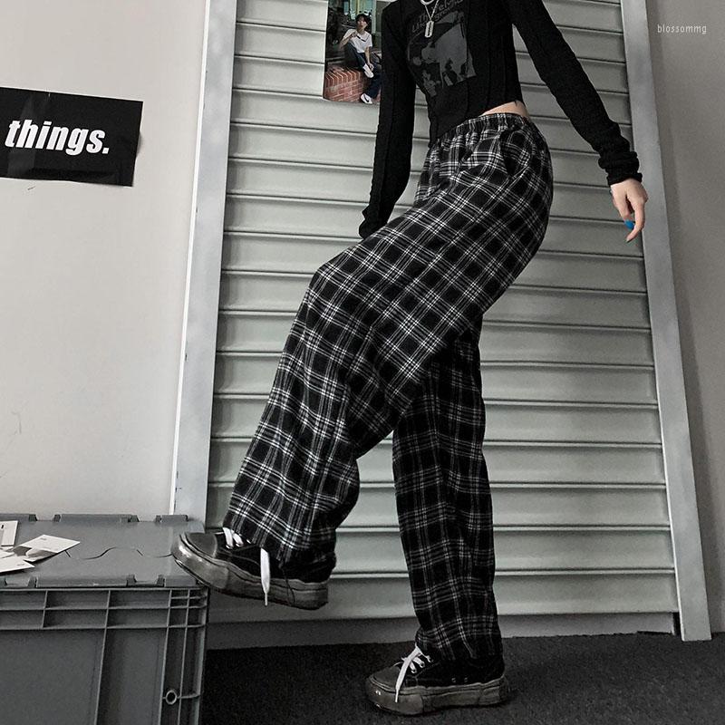 Women' Pants Harajuku High Waist Plaid Women Korean Style Bf Oversized Casual All Match Wide Leg Trousers Loose Drawstring Sweatpants, Black
Women' Pants Harajuku High Waist Plaid Women Korean Style Bf Oversized Casual All Match Wide Leg Trousers Loose Drawstring Sweatpants, Black