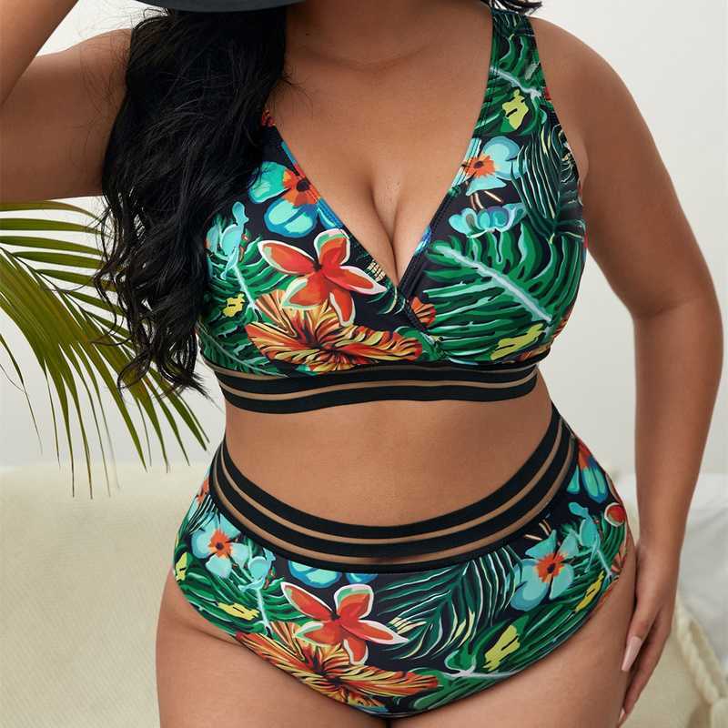 Women's Plus Size Swimwear Plus Size Swimsuit Leaves Printed High Waist Two Pieces Bikini Set Swimsuit Female Women Beachwear Swimwear Bather Bathing Suit Z0508, Red
Women's Plus Size Swimwear Plus Size Swimsuit Leaves Printed High Waist Two Pieces Bikini Set Swimsuit Female Women Beachwear Swimwear Bather Bathing Suit Z0508, Red