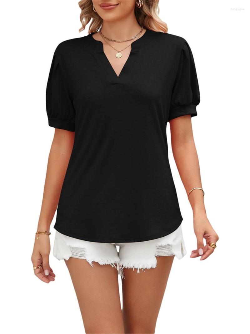 Women' T Shirts Womens Summer Shirt Short Sleeve V Neck Casual T-shirts Solid Color Puff Tops Tunic Blouse Streetwear, Black
Women' T Shirts Womens Summer Shirt Short Sleeve V Neck Casual T-shirts Solid Color Puff Tops Tunic Blouse Streetwear, Black