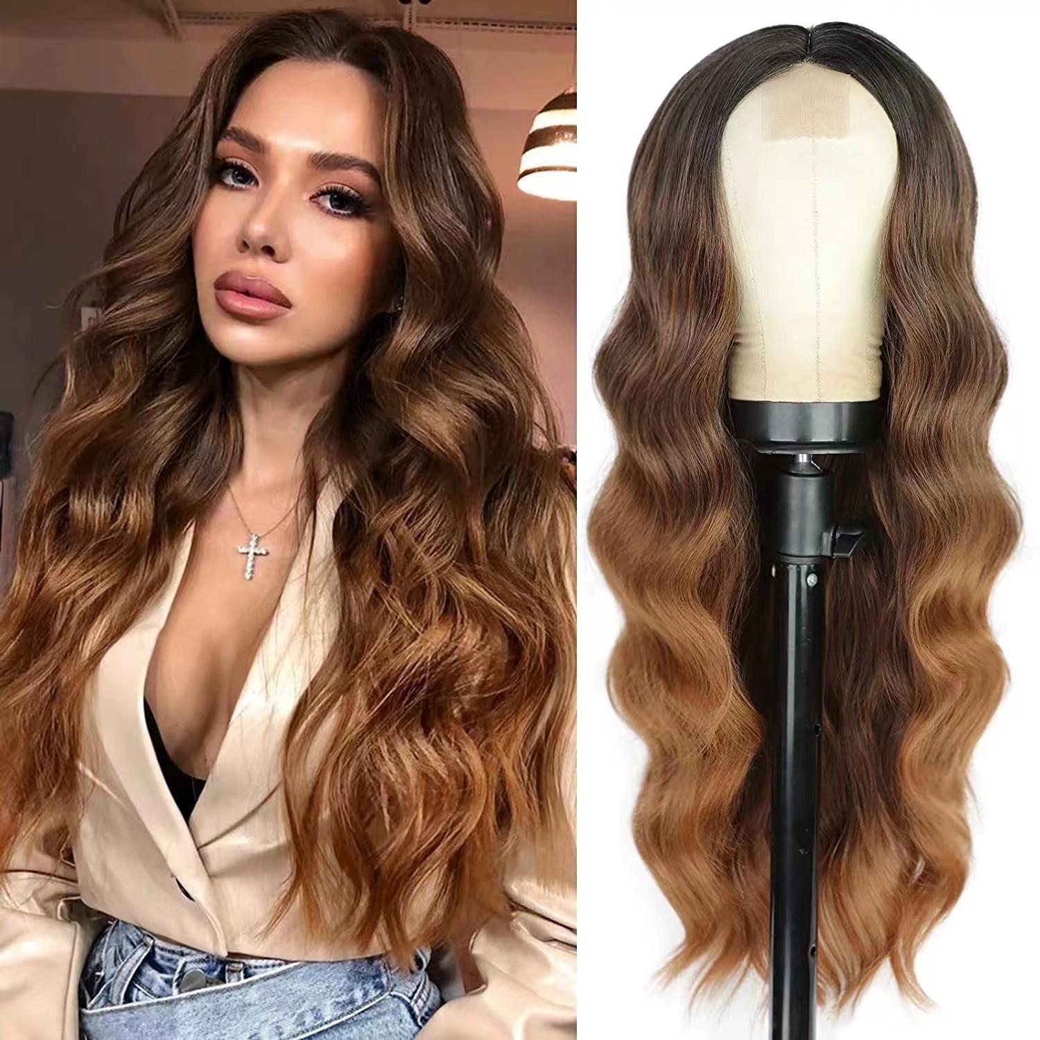 Wholesale Prices Premier Highlight Color Virgin Hair Natural Wave 360 Lace Wig Human Hair Frontal Wig With Baby Hair
