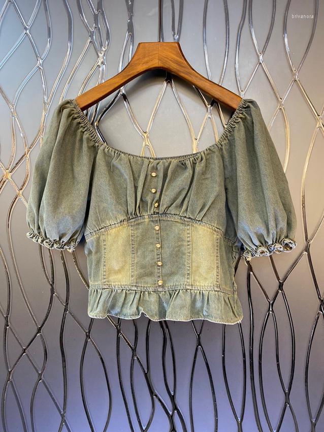 Women' Blouses 2023 Women Fashion Short Sleeves Sexy Casual One-word Shoulder Off-the-shoulder Waist Sweet Denim Shirt Top 0504
Women' Blouses 2023 Women Fashion Short Sleeves Sexy Casual One-word Shoulder Off-the-shoulder Waist Sweet Denim Shirt Top 0504