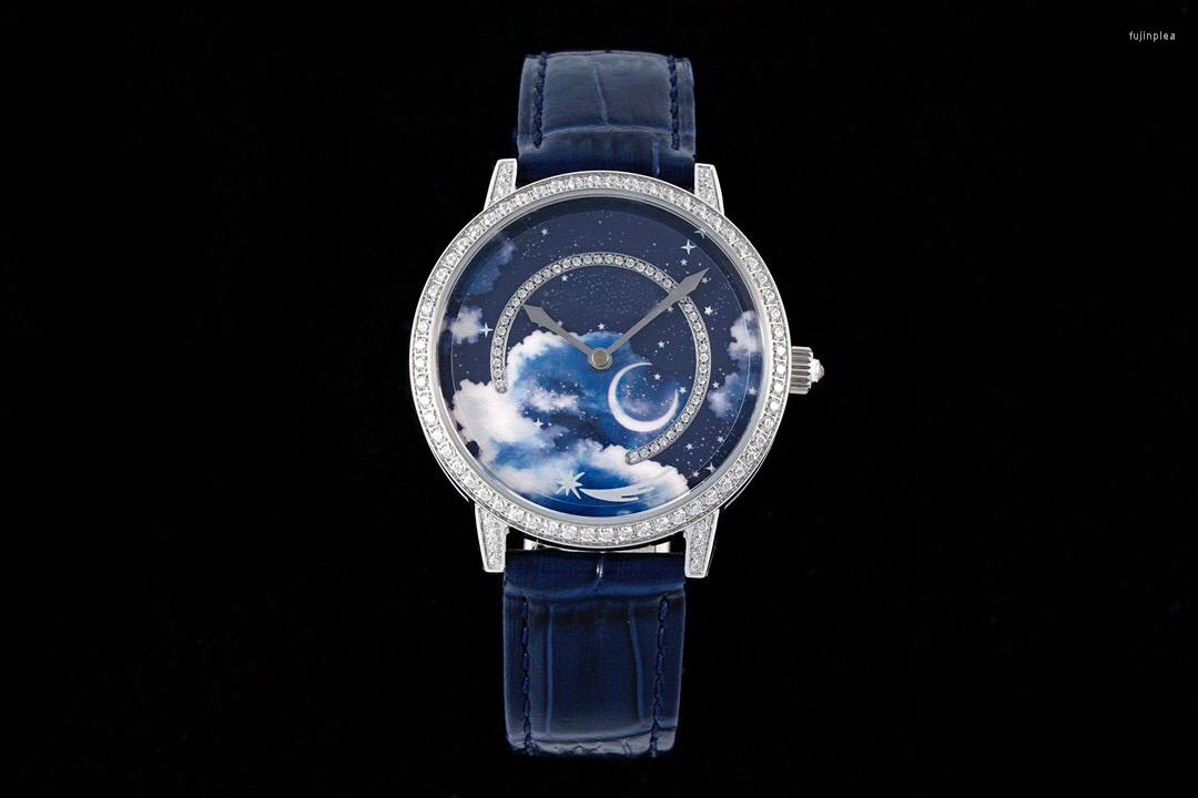 Wristwatches Women's Watches Fashion Automatic Mechanics Movement Watch WristWatch Meteor In The Starry Sky Inlaid Zircon, Blue
Wristwatches Women's Watches Fashion Automatic Mechanics Movement Watch WristWatch Meteor In The Starry Sky Inlaid Zircon, Blue