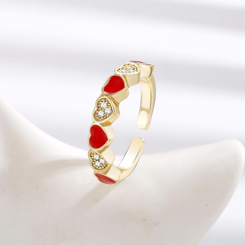 Cluster Rings Women's Open Adjustable Ring Cute Red Heart Finger Party Elegant Trend Jewelry Gifts
Cluster Rings Women's Open Adjustable Ring Cute Red Heart Finger Party Elegant Trend Jewelry Gifts