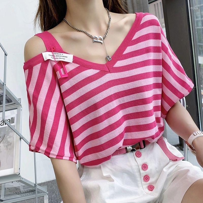 Women's Blouses Fashion V-Neck All-match Off Shoulder Striped Blouse Female Clothing 2023 Summer Loose Casual Pullovers Asymmetrical Shirt, Green
Women's Blouses Fashion V-Neck All-match Off Shoulder Striped Blouse Female Clothing 2023 Summer Loose Casual Pullovers Asymmetrical Shirt, Green