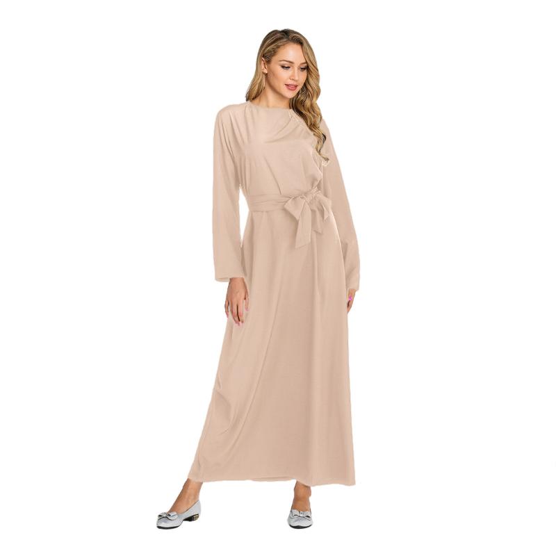 Casual Dresses Solid Plain Saudi Arabian Muslim Dress Long Sleeve High Waist Maxi With Sashes Women Clothes TA6176, Black
Casual Dresses Solid Plain Saudi Arabian Muslim Dress Long Sleeve High Waist Maxi With Sashes Women Clothes TA6176, Black