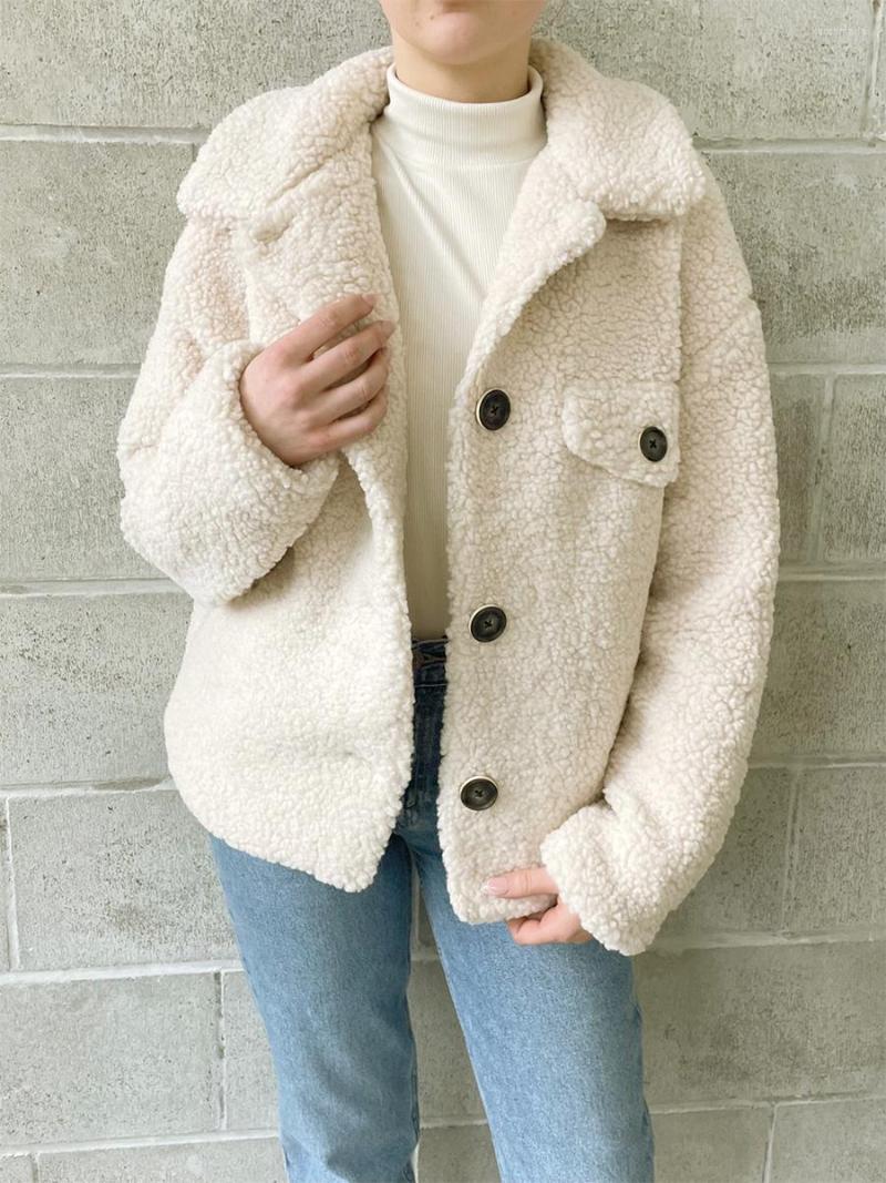 Women' Jackets Women Autumn And Winter Fashion Warm Cashmere Coat Long Sleeve Lapel Button Solid Street Casual Short Cardigan, Beige
Women' Jackets Women Autumn And Winter Fashion Warm Cashmere Coat Long Sleeve Lapel Button Solid Street Casual Short Cardigan, Beige