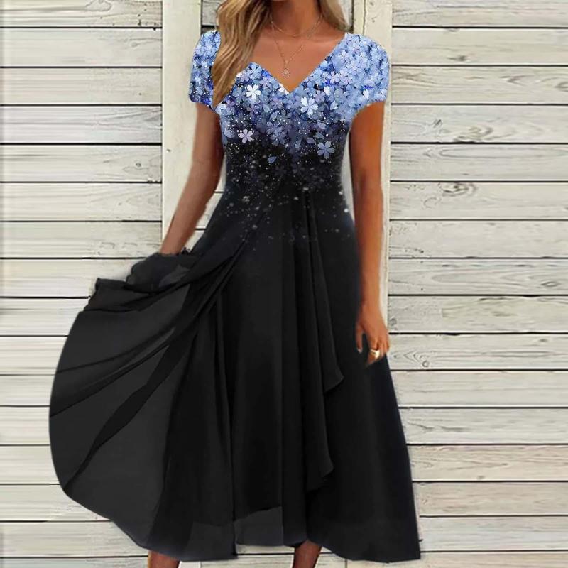 Casual Dresses Printing A-line Midi Dress Chiffon Chic V-neck Ruffle High Waist Vintage Maxi Partywear Plus Size, Black
Casual Dresses Printing A-line Midi Dress Chiffon Chic V-neck Ruffle High Waist Vintage Maxi Partywear Plus Size, Black