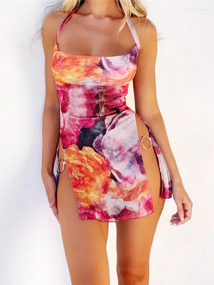 Casual Dresses Women Floral Sexy Mini Dress Sleeveless Halter Low Cut High Split Out Bodycon Club Party Aesthetic Y2K Summer, Red
Casual Dresses Women Floral Sexy Mini Dress Sleeveless Halter Low Cut High Split Out Bodycon Club Party Aesthetic Y2K Summer, Red