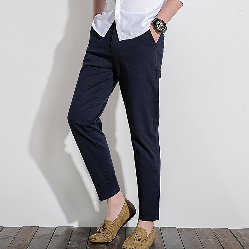 Men's Pants Korean Style Summer Work Pant Men 97% Cotton Casual Solid Color Straight Ankle-Length Trouser Clothing Size 28-38, Navy pant
Men's Pants Korean Style Summer Work Pant Men 97% Cotton Casual Solid Color Straight Ankle-Length Trouser Clothing Size 28-38, Navy pant