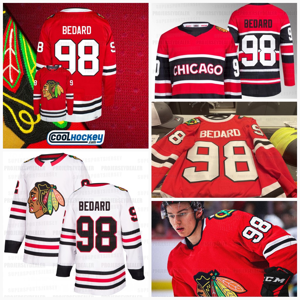 Chicago Connor Bedard 98 2023 Custom Blackhawks Jersey Taylor Hall Jonathan Toews Andreas Athanasiou Seth Jones Nick Foligno Corey Perry Josh Bailey, 2021 away
Chicago Connor Bedard 98 2023 Custom Blackhawks Jersey Taylor Hall Jonathan Toews Andreas Athanasiou Seth Jones Nick Foligno Corey Perry Josh Bailey, 2021 away