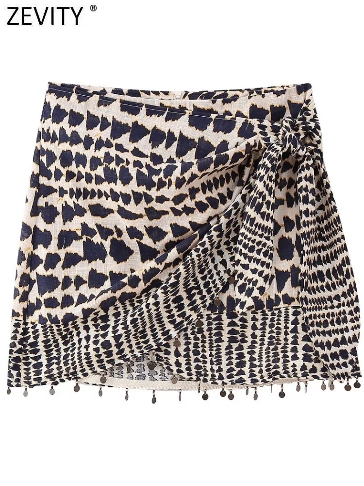 Skirts Zevity Women Vintage Geometric Print Knotted Mini Sarong Skirt Faldas Mujer Female Beading Tassel Casual Zipper Vestidos QUN4078 230508, Beige
Skirts Zevity Women Vintage Geometric Print Knotted Mini Sarong Skirt Faldas Mujer Female Beading Tassel Casual Zipper Vestidos QUN4078 230508, Beige