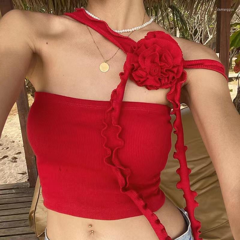Women' Tanks Y2K Sexy Knitted Short Crop Top For Women With 3D Flower Choker Causal Tank Red Black Summer Camisas Korean Clothes Aesthetic
Women' Tanks Y2K Sexy Knitted Short Crop Top For Women With 3D Flower Choker Causal Tank Red Black Summer Camisas Korean Clothes Aesthetic