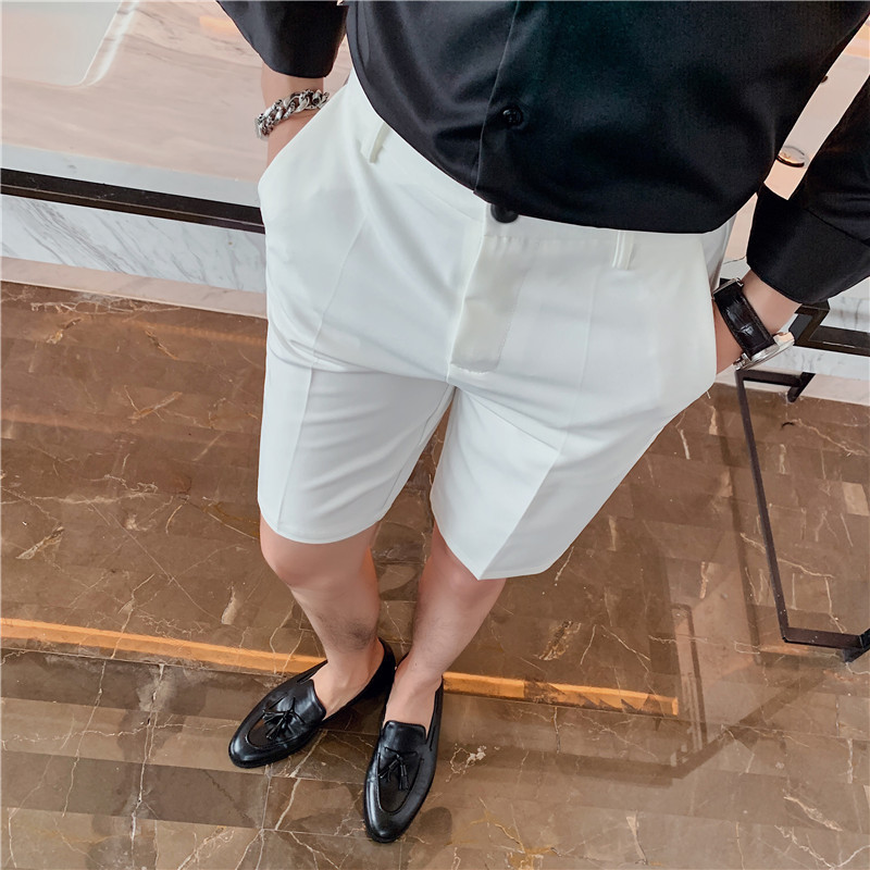 Men's Shorts Summer Slim fit Fashion Solid Straight Shorts Men Clothing Simple Match Casual Business Suit Short Homme Streetwear S-3XL 230509