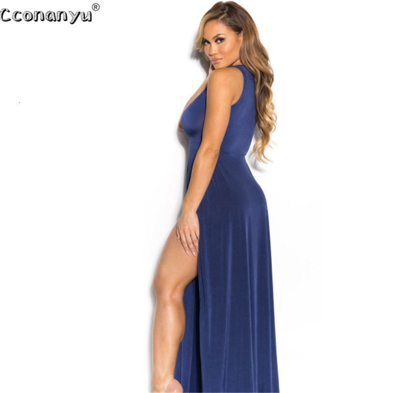 Party Dresses Summer Women Ladies Sexy Deep VNeck Split Sleeveles Asymmetrical FloorLength Bandage Dress 230508