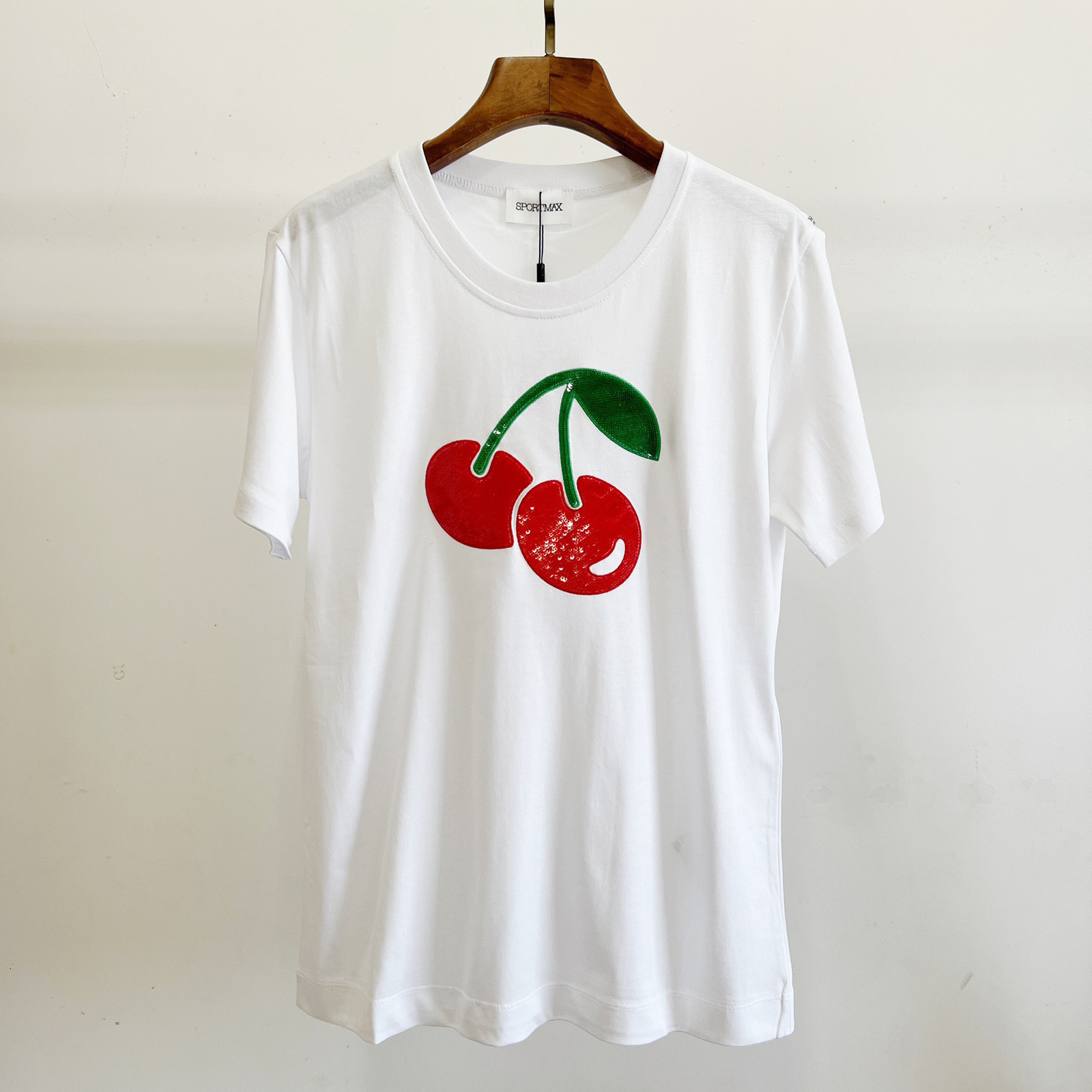 Womens TShirt High Quality mbroidered Cherry Bead Slices Short Sleeve Tshirt 230508, Beige
Womens TShirt High Quality mbroidered Cherry Bead Slices Short Sleeve Tshirt 230508, Beige