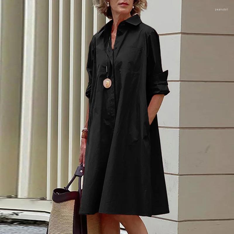 Casual Dresses Elegant Solid Shirt Dress Women 2023 Turn Down Collar Long Sleeve Ladies Commute Loose Pocket Blouses Woman, Black
Casual Dresses Elegant Solid Shirt Dress Women 2023 Turn Down Collar Long Sleeve Ladies Commute Loose Pocket Blouses Woman, Black