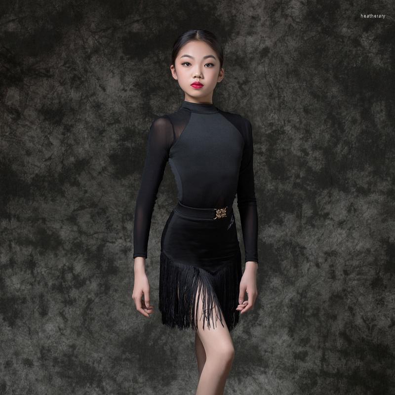 Stage Wear Latin Dance Skirt Practice Clothes Children Black Top Tassel Girls Chacha Tango Competition Dress DQS4384, Picture shown
Stage Wear Latin Dance Skirt Practice Clothes Children Black Top Tassel Girls Chacha Tango Competition Dress DQS4384, Picture shown