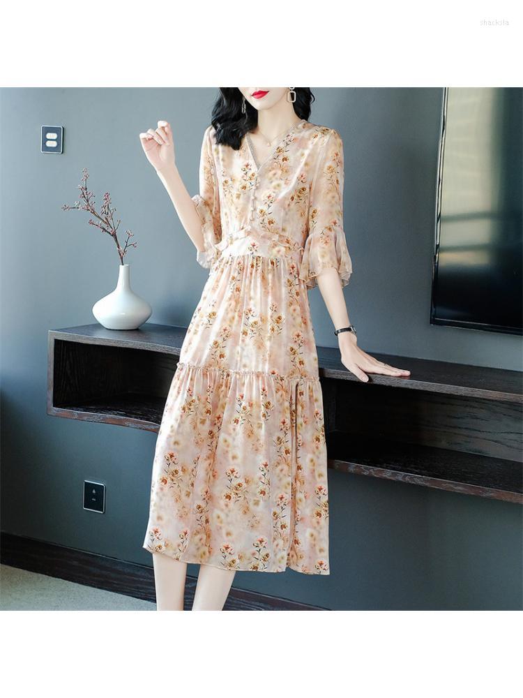 Casual Dresses 2023 Spring Summer 3/4 Ruffles Sleeve Floral Printed Fairycore Long Mulberry Silk Shell Dress Women Seaside Holiday, Multi
Casual Dresses 2023 Spring Summer 3/4 Ruffles Sleeve Floral Printed Fairycore Long Mulberry Silk Shell Dress Women Seaside Holiday, Multi