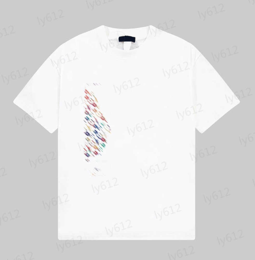 White Designer Mens T Shirts Solid Fashion Loose Colored Letter Logo Printed Pattern Round Neck Cotton Short Sleeves Male Clothing Tops 2 Colors 0206
White Designer Mens T Shirts Solid Fashion Loose Colored Letter Logo Printed Pattern Round Neck Cotton Short Sleeves Male Clothing Tops 2 Colors 0206