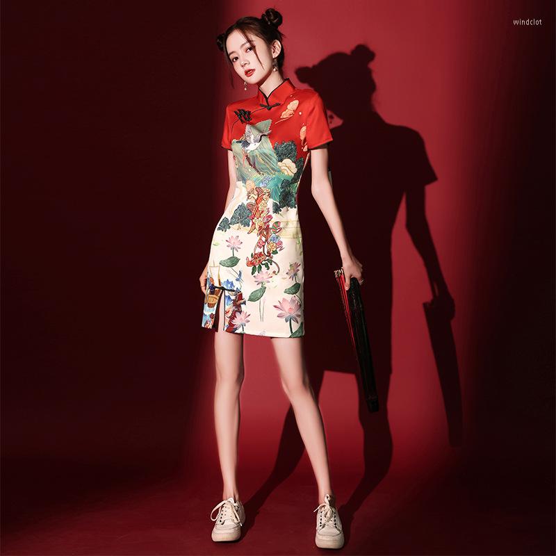 Ethnic Clothing Chinese Trendy Cheongsam Skirt 2023 Short Style Improved Red Young Girl Bridesmaid Evening Qipao Dress For Women
Ethnic Clothing Chinese Trendy Cheongsam Skirt 2023 Short Style Improved Red Young Girl Bridesmaid Evening Qipao Dress For Women