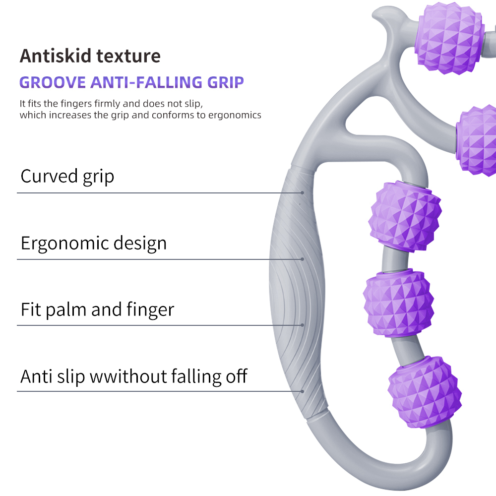 Massaging Neck Pillowws Massage Roller Anticellulite Massager Body Leg Slimming Yoga Training Device Ushaped Pilates Muscle Relaxation 230508