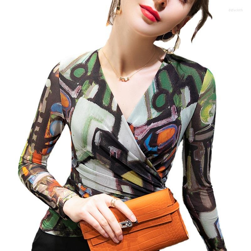 Women' T Shirts Cross-strap Printed Long Sleeve 2023 Autumn/winter Mesh Bottoming Shirt With Foreign Style Inner Jacket Woman Tshirts, Picture shown
Women' T Shirts Cross-strap Printed Long Sleeve 2023 Autumn/winter Mesh Bottoming Shirt With Foreign Style Inner Jacket Woman Tshirts, Picture shown