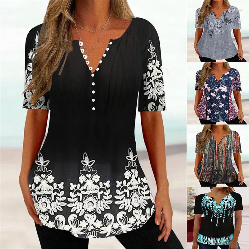 Women's Blouses 2023 Selling Fashion Women's Summer V-Neck Pullover Short Sleeve Button Printed Shirt For Women
Women's Blouses 2023 Selling Fashion Women's Summer V-Neck Pullover Short Sleeve Button Printed Shirt For Women