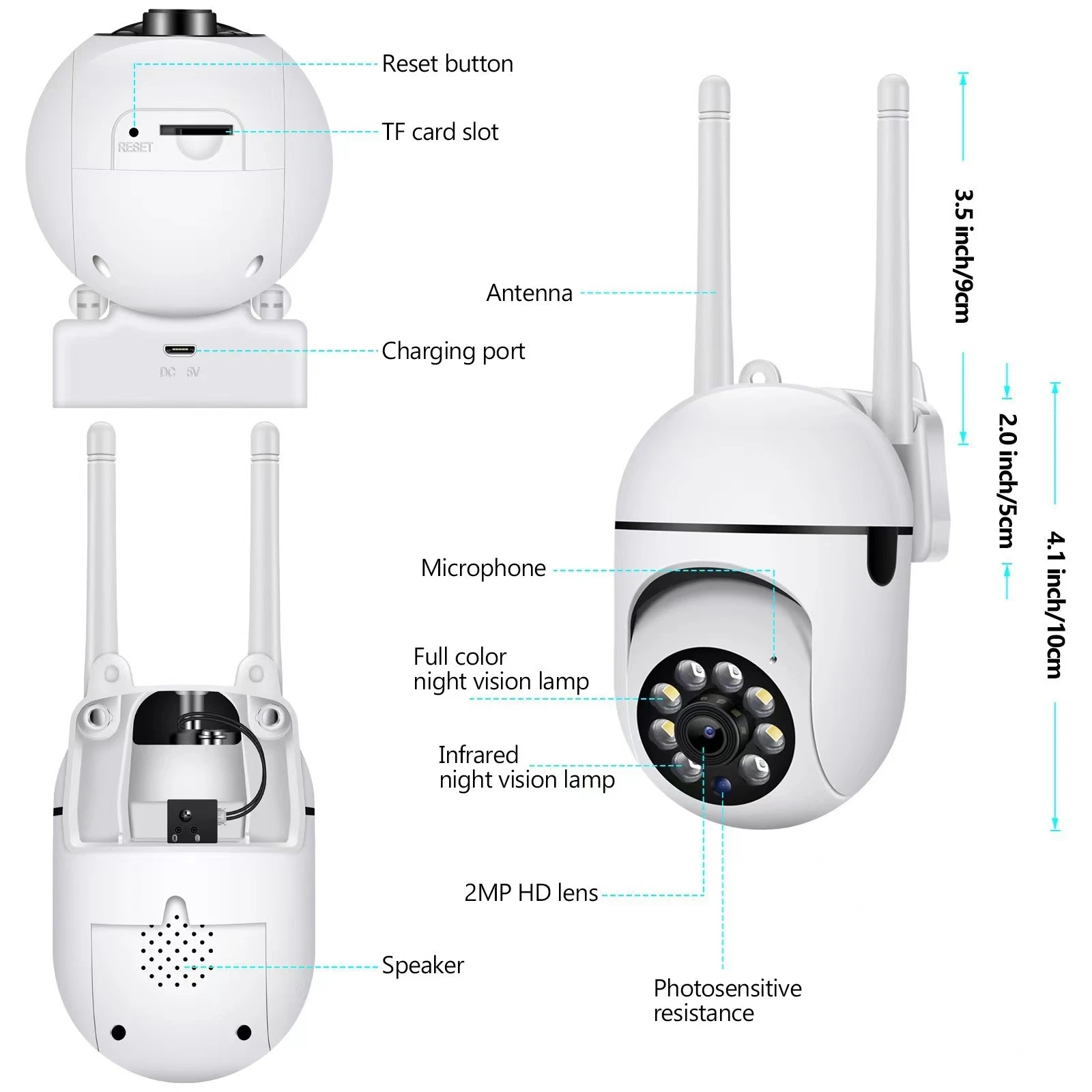 5G WiFi Surveillance Cameras 1080P IP Camera HD IR Full Color Night Vision Security Protection Motion CCTV Outdoor Camera