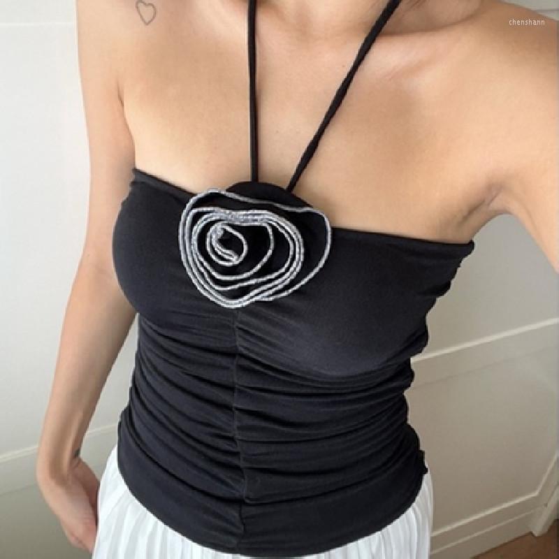 Women' Tanks Fashion Sexy Backless Halter Knitted Black Summer Party Tank Tops 2023 Three-Dimensional Flower Club Mini Vest Crop Top Women
Women' Tanks Fashion Sexy Backless Halter Knitted Black Summer Party Tank Tops 2023 Three-Dimensional Flower Club Mini Vest Crop Top Women