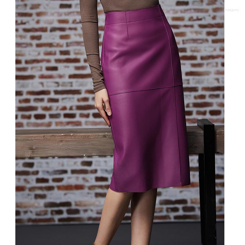 Skirts Clothes For Women OL Genuine Leather Sexy Split Skirt Simple Wrapped High Waist Slim Fit Long Jupe Purple/Black Knee Length
Skirts Clothes For Women OL Genuine Leather Sexy Split Skirt Simple Wrapped High Waist Slim Fit Long Jupe Purple/Black Knee Length