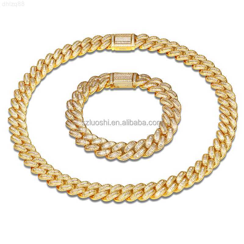 Hip Hop Jewelry 925 Sterling Silver 13mm Thick Baguette Cz Cubic Zirconia Diamond Miami Iced Out Cuban Link Chain Men Necklace
Hip Hop Jewelry 925 Sterling Silver 13mm Thick Baguette Cz Cubic Zirconia Diamond Miami Iced Out Cuban Link Chain Men Necklace