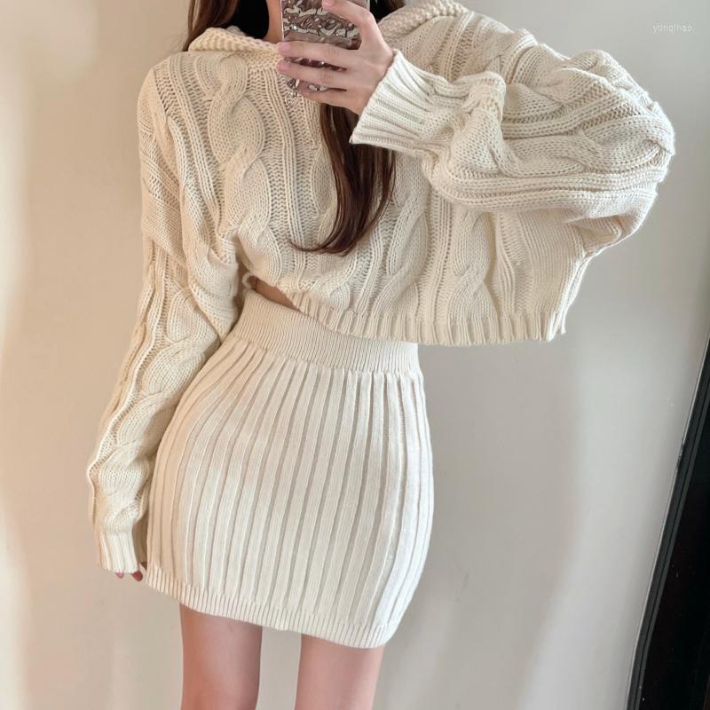 Work Dresses Korean Fashion Knitted Hoodies Skirt 2 Piece Set For Women Slim Sexy Sweater Crop Top Bodycon Mini Suit Female 2023 Spring, Black
Work Dresses Korean Fashion Knitted Hoodies Skirt 2 Piece Set For Women Slim Sexy Sweater Crop Top Bodycon Mini Suit Female 2023 Spring, Black