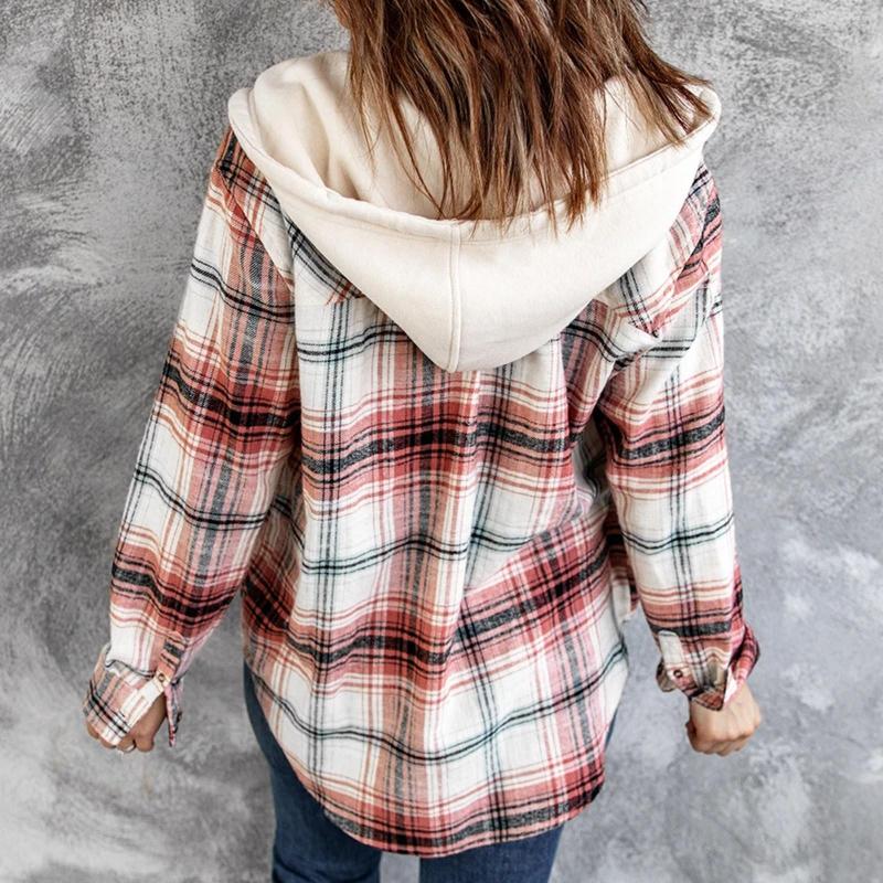 Women' Blouses Women Hoodies Drawstring Plaid Shirts Long Sleeve Button Casual Blouse Shirt Loose Classic Top With Pockets, Coffee
Women' Blouses Women Hoodies Drawstring Plaid Shirts Long Sleeve Button Casual Blouse Shirt Loose Classic Top With Pockets, Coffee
