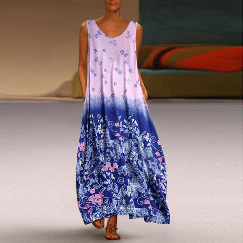 Casual Dresses 2023 Summer Bohemian Floral Printed Dress Sleeveless Long Maxi Women Vintage Vestido Robe Pleated Plus Size Femme, Blue
Casual Dresses 2023 Summer Bohemian Floral Printed Dress Sleeveless Long Maxi Women Vintage Vestido Robe Pleated Plus Size Femme, Blue