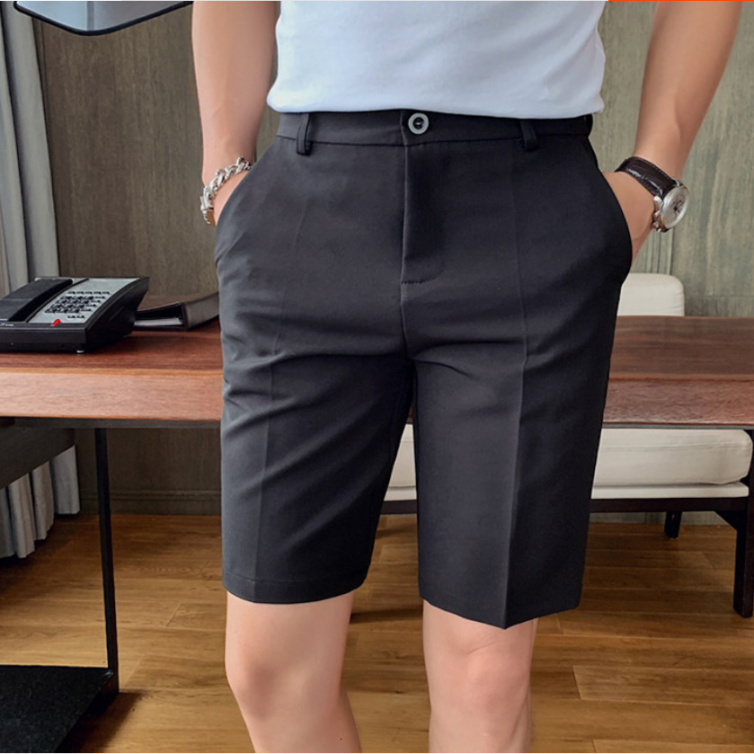 Men's Shorts Summer Slim fit Fashion Solid Straight Shorts Men Clothing Simple Match Casual Business Suit Short Homme Streetwear S-3XL 230509
