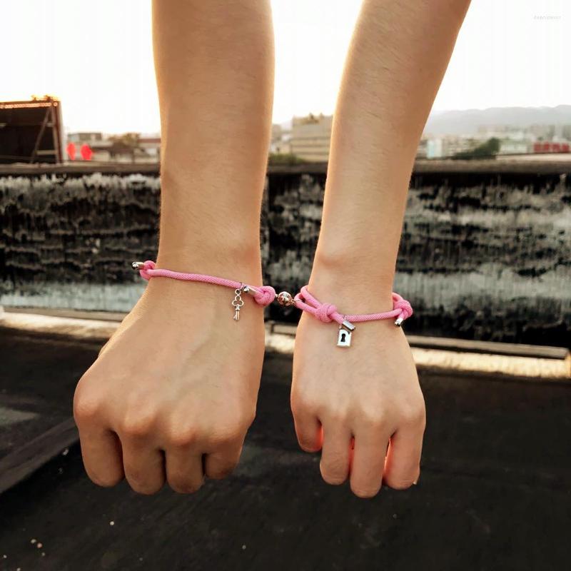 Charm Bracelets 2PCS/SET Couple Bracelet Magnetic Attraction Creative Men Friendship Rope And Women Jewelry Gift Homme
Charm Bracelets 2PCS/SET Couple Bracelet Magnetic Attraction Creative Men Friendship Rope And Women Jewelry Gift Homme