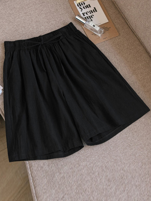 Womens Shorts Summer Cotton Linen Womens Shorts Woman Basic Short Pants Mini Trousers Trafic Mid Waist Bottom for Teen Girls Plus Size 230509