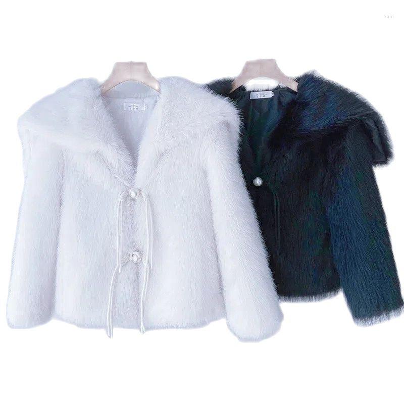 Women's Fur Autumn Winter Imitation Furs Overcoat Pearl Button Korean Version Fashion Thicken Environmental Protection Lady's Coat, Black no button
Women's Fur Autumn Winter Imitation Furs Overcoat Pearl Button Korean Version Fashion Thicken Environmental Protection Lady's Coat, Black no button