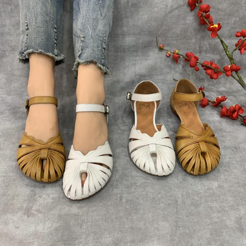 Sandals 2023 Summer Women's Vintage Genuine Leather Shoes Handwoven Zapatos De Mujer Flat Women, Beige
Sandals 2023 Summer Women's Vintage Genuine Leather Shoes Handwoven Zapatos De Mujer Flat Women, Beige