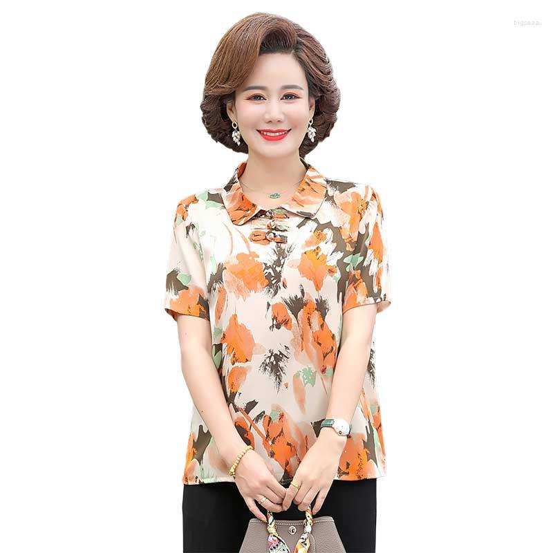 Women's Blouses 2023 Women Spring Summer Buckle Lapel Pullover Chiffon Shirt Middle Aged Mother Short Sleeve Tops Printed Flower Blouse
Women's Blouses 2023 Women Spring Summer Buckle Lapel Pullover Chiffon Shirt Middle Aged Mother Short Sleeve Tops Printed Flower Blouse