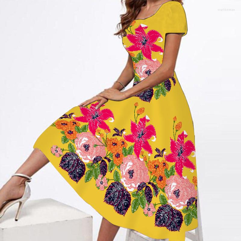 Party Dresses 3D Flowers Print Women Elegant Slim Square Collar Short Sleeves Dolden Dress Beach Vestidos Spring Summer Long, 8131-45
Party Dresses 3D Flowers Print Women Elegant Slim Square Collar Short Sleeves Dolden Dress Beach Vestidos Spring Summer Long, 8131-45