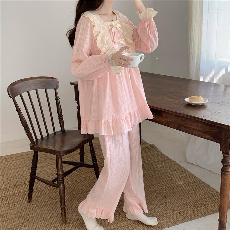 Women's Sleepwear Pajama Set Spring Autumn Princess Pure Cotton Polka Dot Pants Ruffles Casual Out Wear Home Clothes 2 Piece S164, Pink
Women's Sleepwear Pajama Set Spring Autumn Princess Pure Cotton Polka Dot Pants Ruffles Casual Out Wear Home Clothes 2 Piece S164, Pink