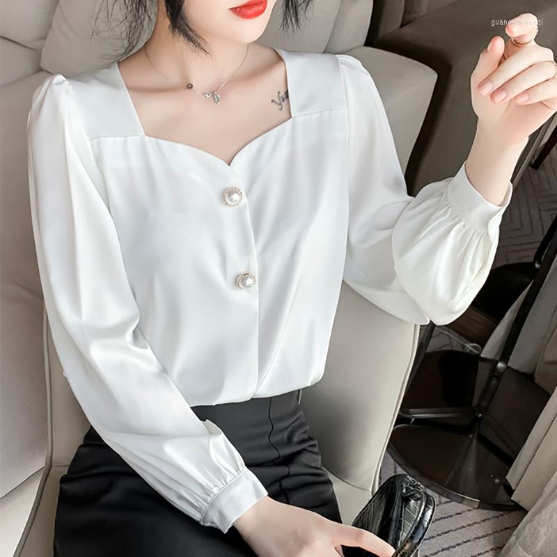 Women' Blouses Spring Fall Womens Shirt Summer Square Collar Women Long Sleeve Blusas Elegantes Female Office Button White Ladies Tops, Gray
Women' Blouses Spring Fall Womens Shirt Summer Square Collar Women Long Sleeve Blusas Elegantes Female Office Button White Ladies Tops, Gray