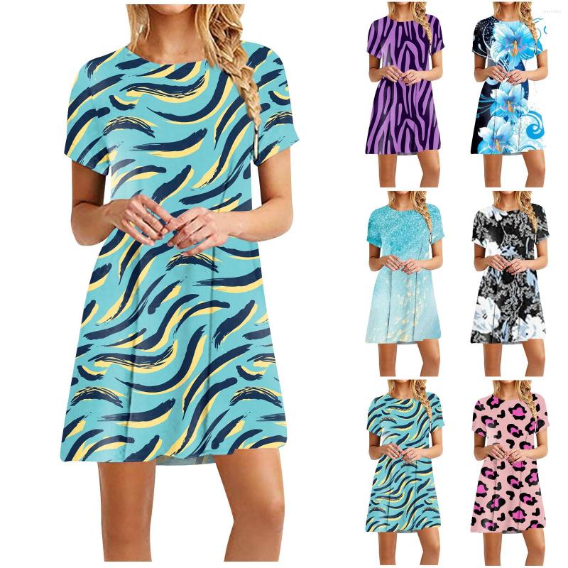 Casual Dresses Fashion Women' Round Neck Printed Pullover Short Sleeve Loose Dress Vestidos De Verano Para Mujer 2023 Vestido, Black
Casual Dresses Fashion Women' Round Neck Printed Pullover Short Sleeve Loose Dress Vestidos De Verano Para Mujer 2023 Vestido, Black