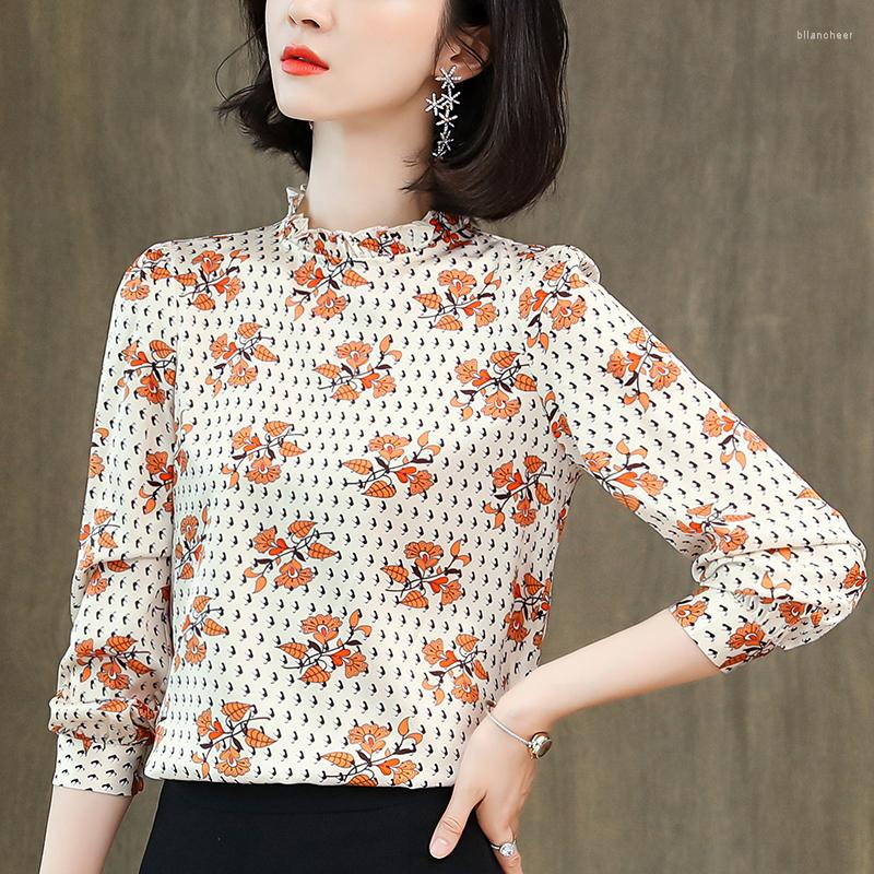 Women's Blouses Shirts And Fashion Woman Real Silk Satin Blouse Long Sleeve Print Tops Vintage 2023 Spring Summer Women's Elegant Shirt, Black
Women's Blouses Shirts And Fashion Woman Real Silk Satin Blouse Long Sleeve Print Tops Vintage 2023 Spring Summer Women's Elegant Shirt, Black