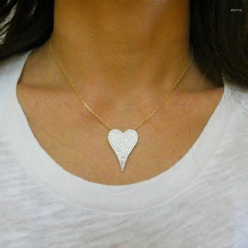Chains Extra Big Heart Necklace 925 Sterling Silver Micro Paved 5A CZ Classic Fashion High Quality Women Jewelry
Chains Extra Big Heart Necklace 925 Sterling Silver Micro Paved 5A CZ Classic Fashion High Quality Women Jewelry